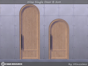 Sims 4 — Elisa Single Door B 2x4 by Mincsims — Basegame Compatible. 8 swatches for medium wall