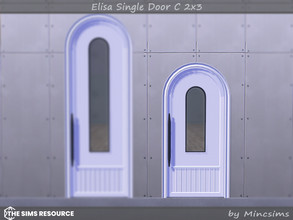 Sims 4 — Elisa Single Door C 2x3 by Mincsims — Basegame Compatible. 8 swatches for short wall
