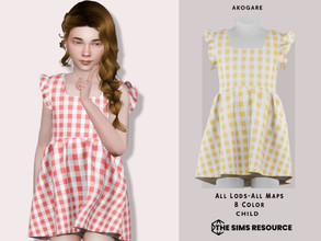Sims 4 — Dress No.224 by _Akogare_ — Akogare Dress No.224 -8 Colors - New Mesh (All LODs) - All Texture Maps - HQ