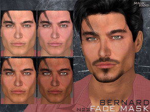 Sims 4 — [Patreon] Bernard Face Mask N22 by MagicHand — Detailed face mask in 5 skin color variations - HQ Compatible.