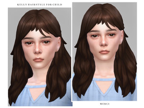 Sims 4 — Kelly Hairstyle for Child by -Merci- — New Maxis Match Hairstyle for Sims4. -15 EA Colours. -Unisex. -Base Game