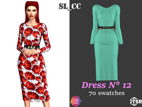 Sims 4 — Dress 12 by SL_CCSIMS — -New mesh- -70 swatches- -Teen to elder- -All Maps- -All Lods- -HQ- -Catalog Thumbnail-