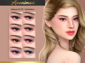 Sims 4 — Makeup Set 09 - Eyeshadow  by Anonimux_Simmer — - 8 Shades - Compatible with the color slider - BGC - HQ -
