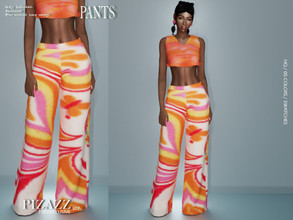 Sims 4 — Printed Wide Leg Pants by pizazz — Pants for your Sims 4 games. . Make it your own style! The pants that go with