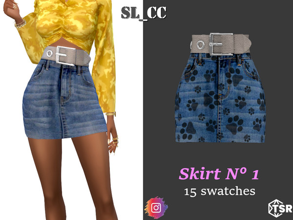 Sims 4 — SL_Skirt_1 by SL_CCSIMS — -New mesh- -15 swatches- -Teen to elder- -All Maps- -All Lods- -Catalog Thumbnail-