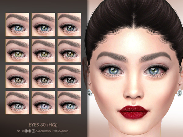 Sims 4 — Eyes 30 (HQ) by Caroll912 — A 12-swatch realistic set of eyes in 10 dual different shades of blue, green, brown