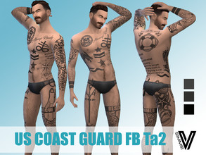 Sims 4 — US Coast Guard FB Tattoo by SimmieV — A full body tattoo design inspired by the United States Coast Guard. This