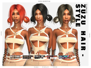 Sims 4 — LeahLillith Zuzu Hairstyle by Leah_Lillith — Festival Hairstyle Series: Zuzu Hairstyle All LODs Smooth bones