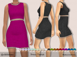 Sims 4 — Dress Teaish by MahoCreations — A short dress with cute little transparent details for spring and summer. new