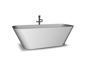 Sims 4 — Raven Bath by Angela — Modern tub with sideway waterfill. The animations have been corrected so that the water