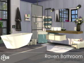 Sims 4 — Raven Bathroom by Angela — Raven Bathroom, a new modern room for your Sims game! This set contains the following