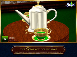 Sims 3 — Danbury Regency Collection Silver Teapot by Cashcraft — A antique, silver teapot with 24 kt gold accent, it will