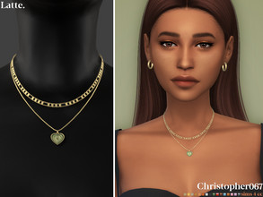 Sims 4 — Latte Necklace by christopher0672 — This is a super adorable set of layered necklaces - 1 long chain necklace