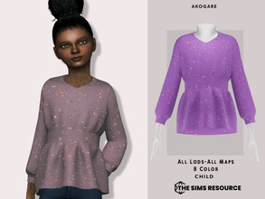 Sims 4 — Top No.165 by _Akogare_ — Akogare Top No.165 - 8 Colors - New Mesh (All LODs) - All Texture Maps - HQ Compatible