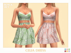 Sims 4 — Celia Dress by Black_Lily — YA/A/Teen 6 Swatches New item