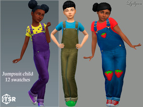 Sims 4 — Jumpsuit child  by LYLLYAN — Jumpsuit child in 12 swatches for girls and boys.