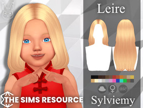 Sims 4 — Leire Hairstyle (Toddler) by Sylviemy — Long Straight Hair New Mesh Maxis Match All Lods Base Game Compatible