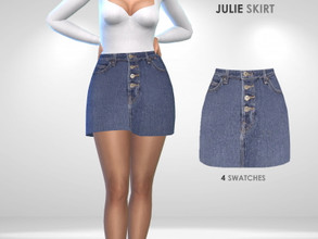 Sims 4 — Julie Skirt by Puresim — Denim skirt in 4 swatches.