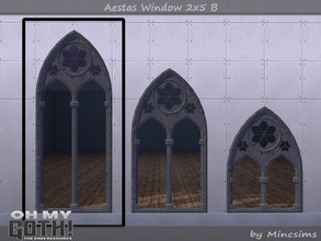 Sims 4 — Aestas Window 2x5 B by Mincsims — A part of Oh My Goth Collab. Basegame Compatible. 3 swatches.
