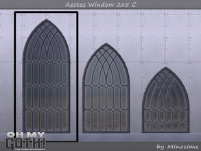 Sims 4 — Aestas Window 2x5 C by Mincsims — A part of Oh My Goth Collab. Basegame Compatible. 3 swatches.