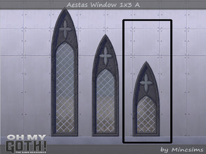 Sims 4 — Aestas Window 1x3 A by Mincsims — A part of Oh My Goth Collab. Basegame Compatible. 9 swatches.