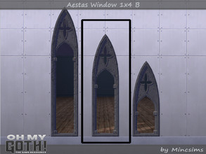 Sims 4 — Aestas Window 1x4 B by Mincsims — A part of Oh My Goth Collab. Basegame Compatible. 3 swatches.