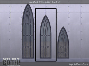 Sims 4 — Aestas Window 1x4 C by Mincsims — A part of Oh My Goth Collab. Basegame Compatible. 3 swatches.