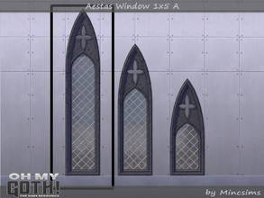 Sims 4 — Aestas Window 1x5 A by Mincsims — A part of Oh My Goth Collab. Basegame Compatible. 9 swatches.