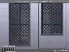 Sims 4 — Floris Double Window Bottom 2x3 by Mincsims — A part of Oh My Goth Collab. Basegame Compatible. 3 swatches.