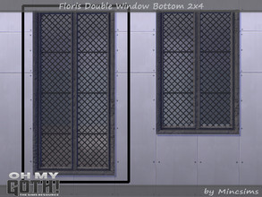 Sims 4 — Floris Double Window Bottom 2x4 by Mincsims — A part of Oh My Goth Collab. Basegame Compatible. 3 swatches.