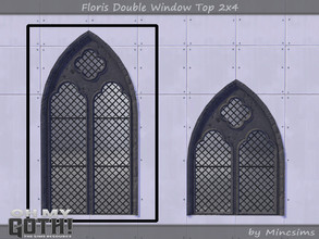 Sims 4 — Floris Double Window Top 2x4 by Mincsims — A part of Oh My Goth Collab. Basegame Compatible. 3 swatches.