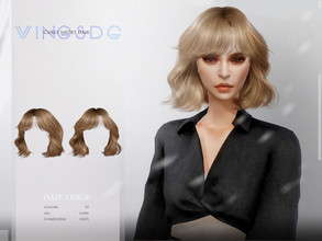 Sims 4 — Curly short hair - ER0630 by wingssims — Colors:15 All lods Compatible hats Make sure the game is updated to the