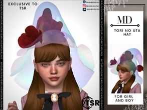 Sims 4 — TORI NO UTA CHILD by Mydarling20 — new mesh base game compatible all lods all maps 5 colors this hat doesn't