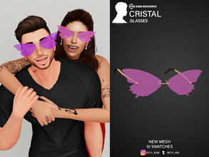 Sims 4 — Cristal (Glasses) by Beto_ae0 — Heart-shaped glasses, enjoy them - 10 colors - New Mesh - All Lods - All maps