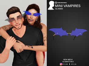 Sims 4 — Mini Vampires (Glasses) by Beto_ae0 — Bat-shaped glasses, enjoy them - 10 colors - New Mesh - All Lods - All