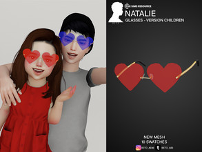Sims 4 — Natalie (Glasses - Children  Version) by Beto_ae0 — Heart-shaped glasses for children, enjoy them - 10 colors -