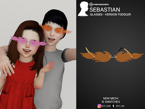 Sims 4 — Sebastian (Glasses - Toddler  Version) by Beto_ae0 — Fire glasses for babies, enjoy them - 10 colors - New Mesh