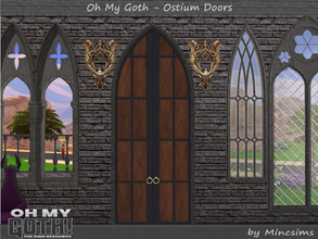 Sims 4 — Oh My Goth - Ostium Doors by Mincsims — This set is part of Oh My Goth Collaboration. -2x5 for Tall Wall -2x4