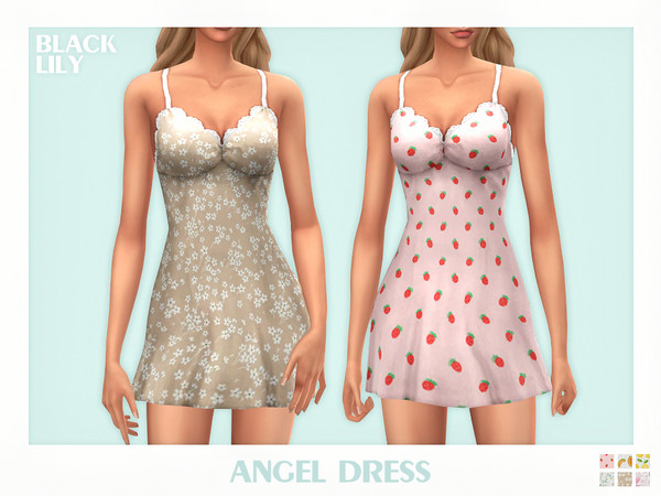 Sims 4 — Angel Dress by Black_Lily — YA/A/Teen 6 Swatches New item