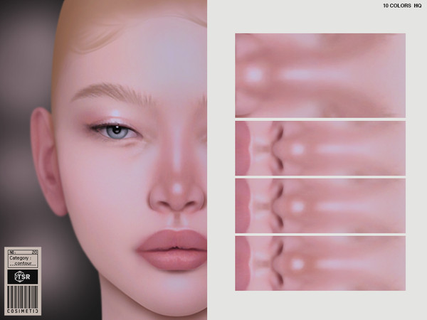 Sims 4 — Nose Contour | N20 by cosimetic — - All genders - 10 color options - You can find it in the Skin Detail