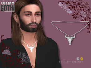 Sims 4 — Oh My Goth- Dorian Necklace by Glitterberryfly — Oh My Goth Collab. A male necklace in silver and gold