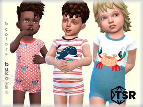 Sims 4 — Jumpsuit Crab  by bukovka — Jumpsuit for toddlers, boys only. Installed standalone, the new mesh is mine,