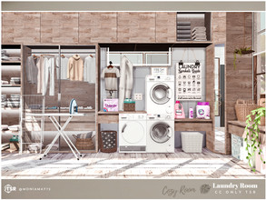 Sims 4 — Cozy Laundry Room CC only TSR by Moniamay72 — Cozy Laundry Room in cappucino colors. Size: 7x5, medium walls