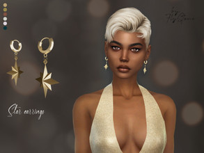 Sims 4 — Star earrings by FlyStone — Amazing song of morning stars! Perfect adornment for nigh walk 6 color options Base