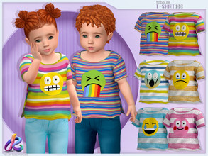 Sims 4 — Toddler TShirt 166 by RobertaPLobo — :: Toddler TShirt 166 - Emojis - TS4 :: For Girl and Boy :: 6 swatches ::