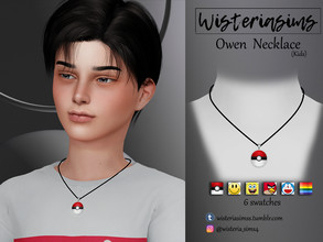 Sims 4 — Owen Necklace(Kids) by WisteriaSims — **FOR KID'S Boys&Girls **NEW MESH - Necklace Category - 6 swatches -
