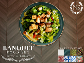 Sims 4 — Banquet Assorted Food 2 - Salad with Croutons by networksims — A realistic deco salad, topped with croutons.
