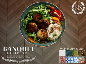 Sims 4 — Banquet Assorted Food 4 - Falafel and Salad by networksims — A realistic deco salad with falafel.