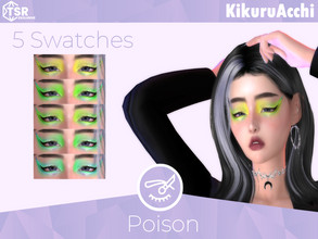 Sims 4 — Poison Eyeshadow by Kikuruacchi — - It is suitable for Female. ( Teen to Elder ) - 5 swatches - HQ Compatible -