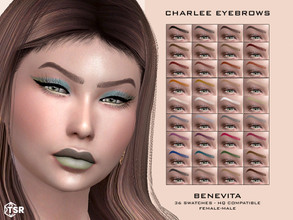 Sims 4 — Charlee Eyebrows [HQ] by Benevita — Charlee Eyebrows HQ Mod Compatible 36 Swatches Female - Male I hope you
